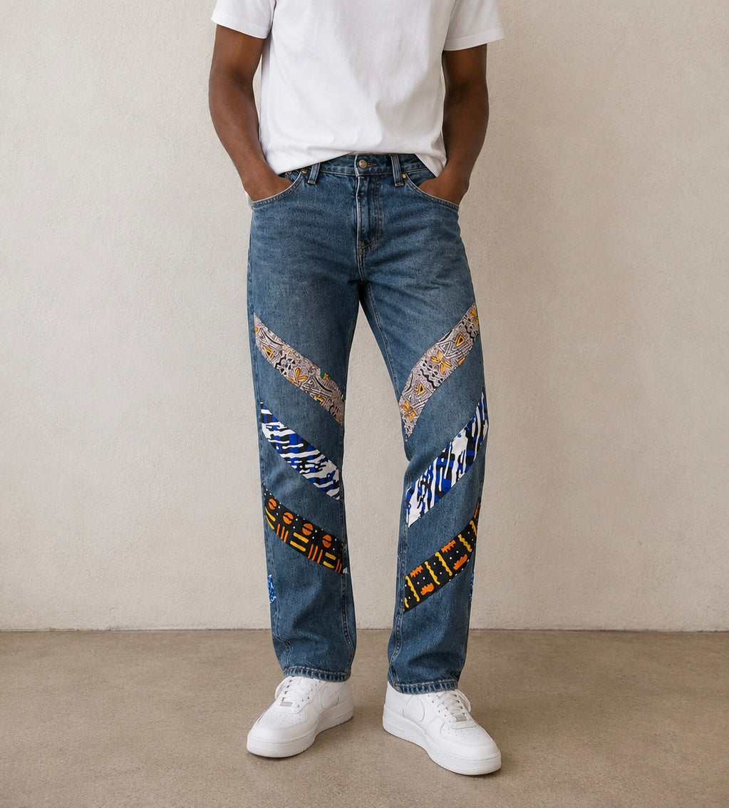 Jean Upcyclé Wax Multicolore T36