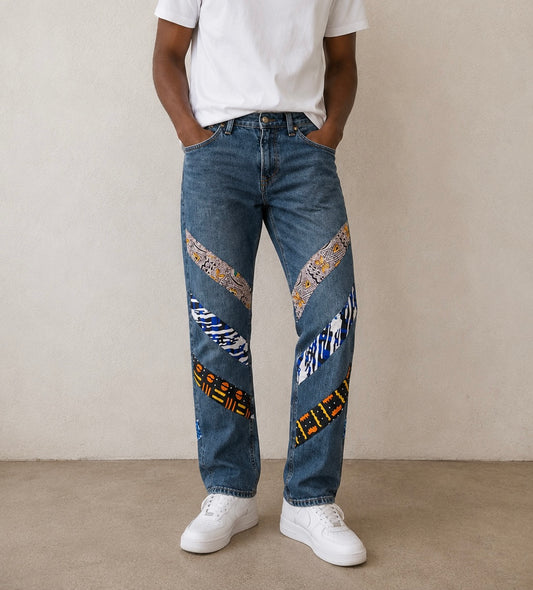 Jean Upcyclé Wax Multicolore T36