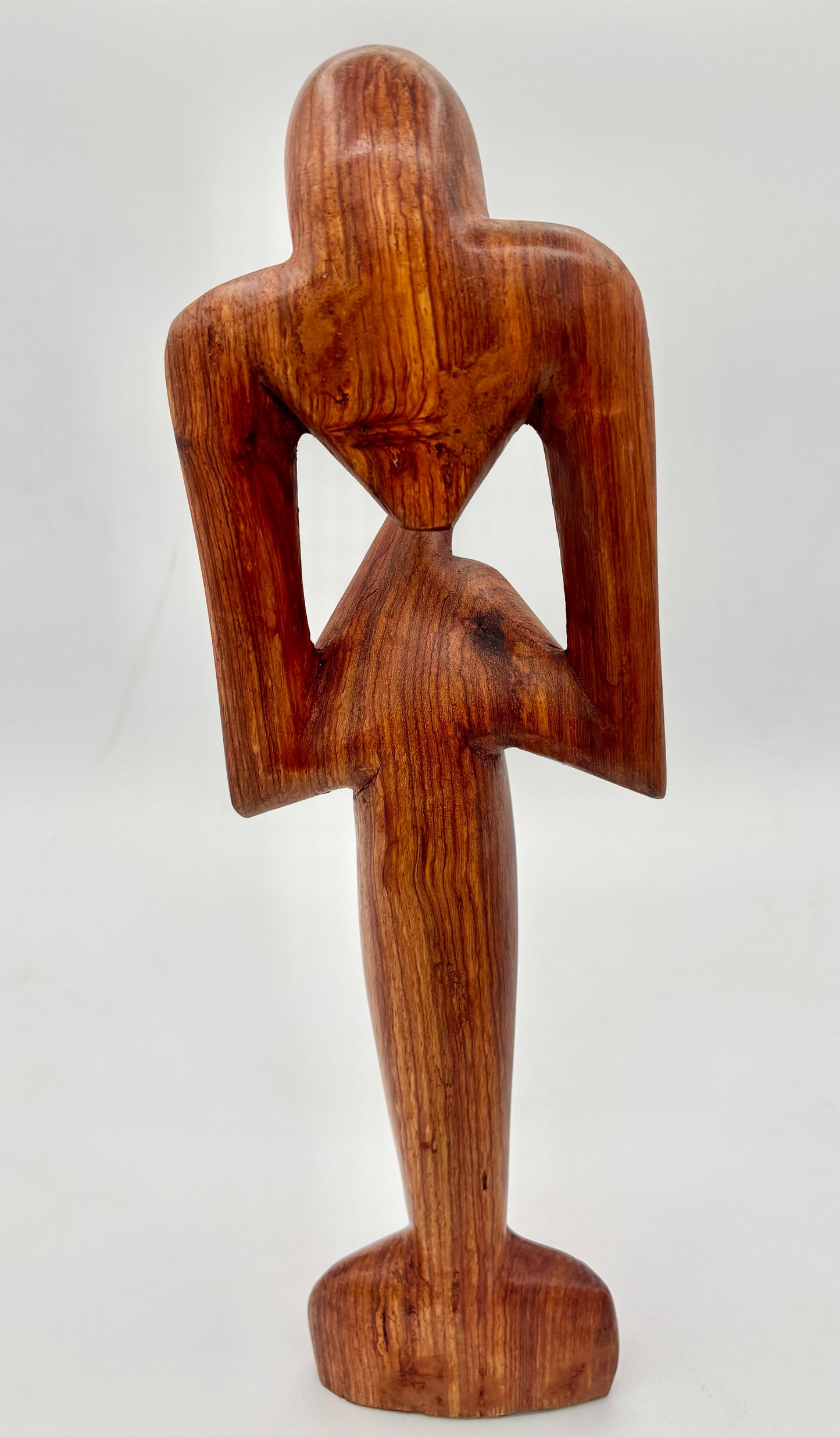 Sculpture Africaine vintage en Bois – Le Penseur – Art Contemporain Inspiré de Rodin