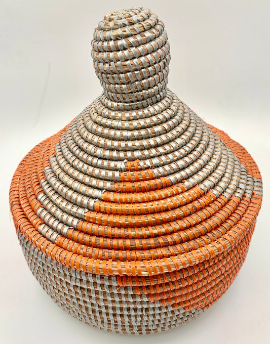 Panier tressé avec couvercle « Dakar Sunset »