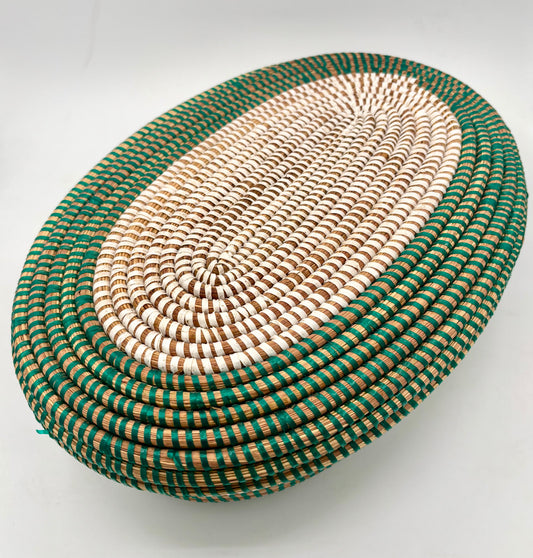 Boîte ovale tressée artisanal « Casamance »