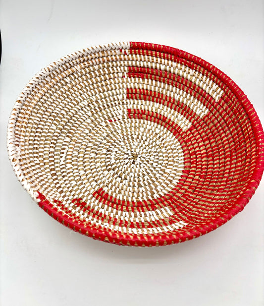 Corbeille artisanale « Rouge Teranga »
