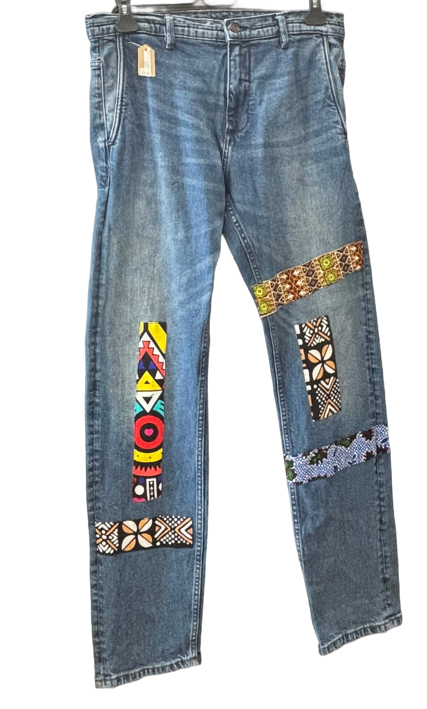 Jean Upcyclé « Héritage Urbain » – Wax Patchwork