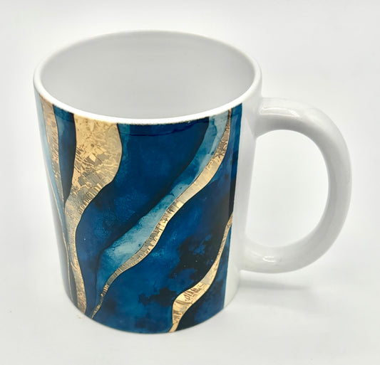 Mug bleu Nimba design unique Sénégal